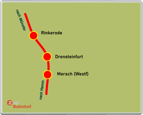 Mersch (Westf) Drensteinfurt Rinkerode nach Münster nach Hamm